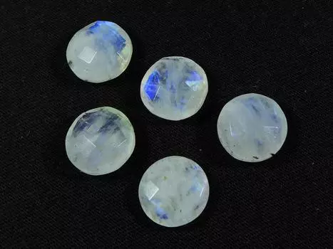 12X12 мм натуральный радужный лунный камень огранки «Клетка» круглый россыпью драгоценный камень 5 шт. лот RML-851