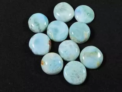 12X12MM натуральный голубой ларимар круглый кабошон драгоценный камень россыпью 10 шт. лот 63 карата. РQ-1701
