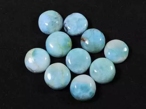 12X12MM натуральный голубой ларимар круглый кабошон драгоценный камень россыпью 10 шт. лот 75 карат. RQ-1711