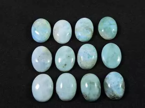 12X16 MM натуральный голубой ларимар овальный кабошон драгоценный камень россыпью 12 шт. лот 100 карат. RQ-1757