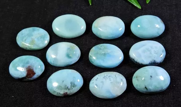 12X16MM натуральный ларимар пектолит овальный кабошон драгоценный камень россыпью 11 шт лот RQ-524