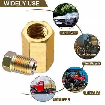 12x1/4 дюйма соединительные фитинги для тормозной магистрали, латунные соединения 7/16-24, набор перевернутых адаптеров, автомобильные аксессуары, нитки