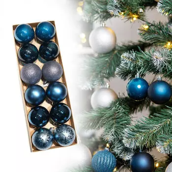 12x елочных подвесных украшений, набор шаров, рождественский декор для рукоделия