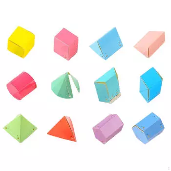 12x Геометрические фигуры Тела Строительные блоки Головоломки Игрушки Игры для детей от 7 лет Бумага