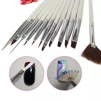12x лак для дизайна ногтей, ручки для рисования, набор кистей, набор инструментов, УФ-гелевые кисти для ногтей