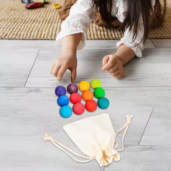 12x Монтессори деревянные шарики обучающая игрушка для счета ранний обучающий материал цвет