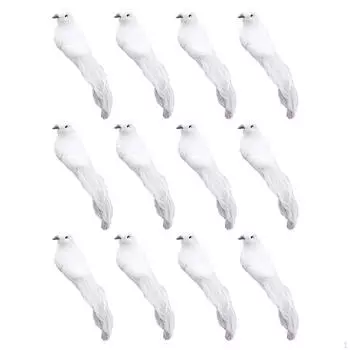 12x рождественских имитационных пенопластовых голубей, мини-поддельные птицы, реалистичные фигурки птиц для свадьбы