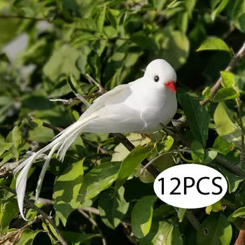12x статуя птицы, маленькая фигурка из перьев для уличного свадебного садоводства
