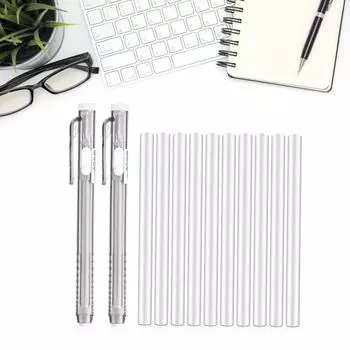 12x выдвижных механических ластиков со сменными ластиками, ластики для карандашей, ластики для рисования в виде ручки для школьного офиса