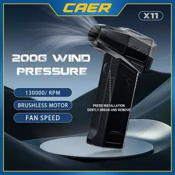 130000 об/мин Мини Электрический Воздуходувка 3 Регулируемые Скорости Турбо Реактивный Вентилятор Ручной Бесщеточный Воздушный Пылесос Клавиатуры Домашняя Уборка Снега Battery Powered