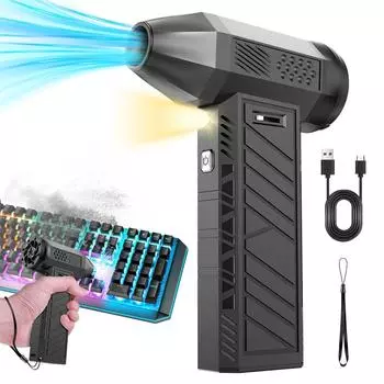 130000 об/мин турбореактивный вентилятор бесщеточный мотор ручной канальный вентилятор 52M/S Type-C зарядка автомобильный компьютер чистка воздуходувка инструмент воздуходувка чёрный