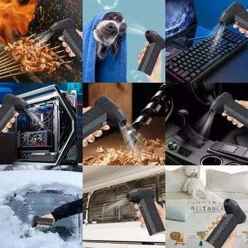 130000 rpm brushless mini air blower electric air duster 3 Gear Turbo violent blower rechargeable with light car cleaning seald чёрный