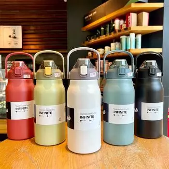 1300/1700 мл термос бутылка для воды с трубочкой термосы для спортивного тура из нержавеющей стали 316 термо портативные стаканы 1-1.5L красный