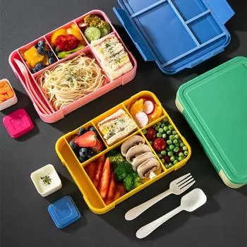 1300 мл Bento Lunch Box Kit Lunch Food Box с 5 отделениями Snack Box Fruit Salad Sauce Box Kitchen Tableware
