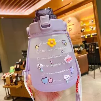 1300 мл бутылка для воды с соломинкой, бутылка для питья большой емкости для спорта на открытом воздухе, фитнеса, милые студенческие бутылки, посуда для напитков 1300ml
