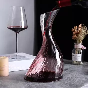 1300ML Big Decanter Handmade Crystal Red Wine Brandy Champagne Glasses Decanter Bottle Jug Pourer Aerator for Family Bar