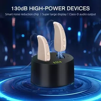 130 дБ мощный слуховой аппарат звук мощный дисплей ушной подвесной аппарат может быть перезаряжаемым чёрный