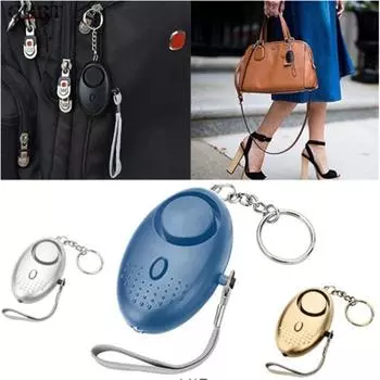 130 дБ охранная аварийная сигнализация светодиодный световой брелок с сиреной самообороны в форме яйца 6*4cm серебряный