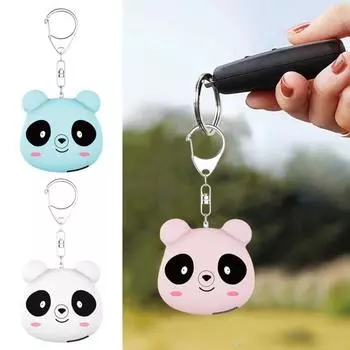 130 дБ персональная сигнализация безопасности брелок перезаряжаемый самооборона брелок сигнализация мультфильм панда дизайн синий