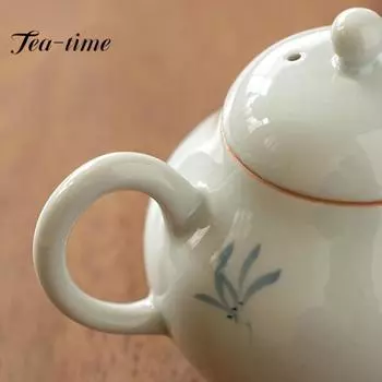 130 мл антикварный керамический чайник с ручной росписью в виде бабочки и орхидеи, маленький горшок с грушей и фильтром с шариковым отверстием, китайский чайник для заваривания чая, чайный набор 11.4X7.9CM 130ML