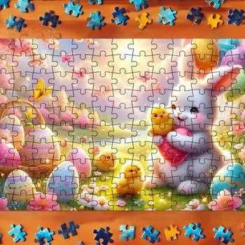 130 шт./компл. Пасхальный кролик пазл красочный яйцо кролик головоломка сборка игра для детей взрослых образовательная бумажная головоломка игрушка украшение дома A