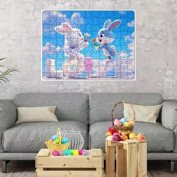 130 шт./набор пазлов с изображением кролика для пары День святого Валентина LOVE Bunny Puzzle Game Kids A