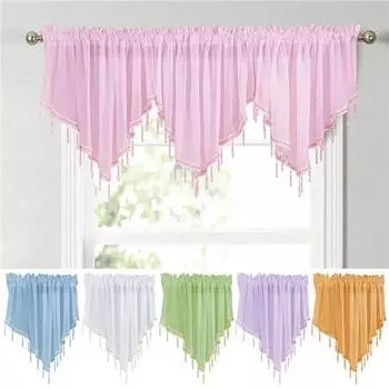 130 см x 60 см однотонная треугольная форма, кухонная короткая занавеска, занавеска на окно, драпировка, домашний декор 130cm x 60cm 1pcs