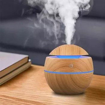130ML USB Air Humidifier Wood Ultrasonic Air Aroma Diffuser Essential Oil Aromatherapy Cool Mist Maker Air Humidifier for Home