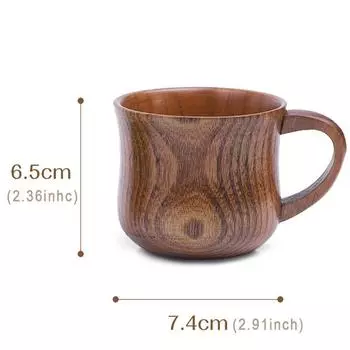 130ml Wooden Cup Solid Wood Cup with Handle Sour Jujube Solid Wood Water Tea Cup Trumpet Cup For Kitchen Living Room 101-200ml
