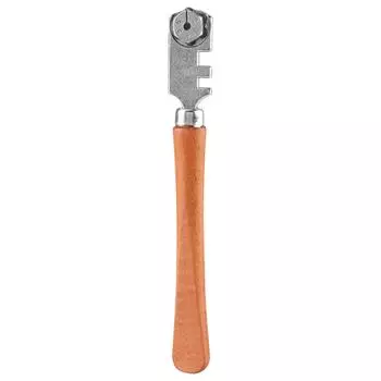 130MM Professional Six Wheel Glass Cutter Craft Cutting Kit Tool with Wooden Handle