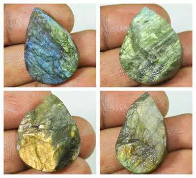 131 карат лабрадорит грушевидный кристалл необработанный минерал россыпью 4 шт драгоценных камня лот 28-29 мм LL-786