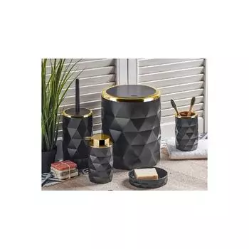 13222 Набор для ванной комнаты из 5 предметов Diamond Gold — черный