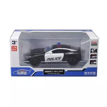 132 Martin Aston Alloy Car Model Police Car With Sound Light For Collector