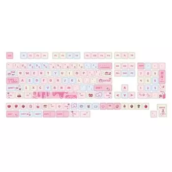 133 клавиши XDA Profile Creamy Strawberry Cartoon Keycaps PBT DyeSublimation Mechanical Keyboard Keycaps Set