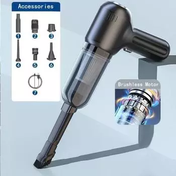 135000PA Портативный беспроводной автомобильный пылесос, мини-ручной пылесос, мощная чистящая машина для сильного всасывания, автомобильный очиститель Pro белый