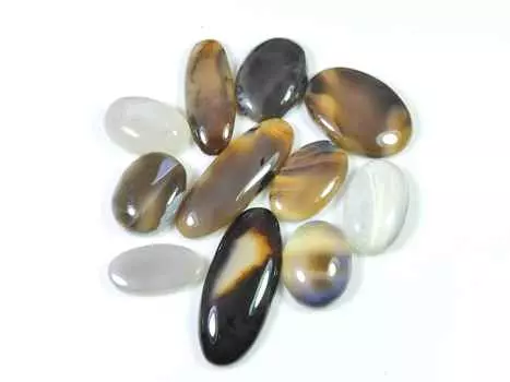 135Cts. Натуральный агат Монтана 14 шт овальный кабошон драгоценный камень россыпью 18-32 мм RQ-1480