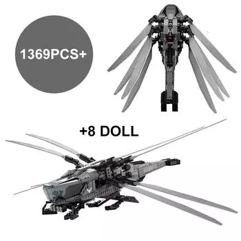1369PCS Icons Technical Dune Atreides Royal Ornithopter Model Building Blocks Creative 10327 Aircraft Bricks Toys For Kids Gifts no original box