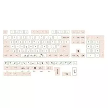 136 клавишных колпачков PBT DA Cute для тематических персонализированных механических колпачков Dye-sub для 61/63/64/68/75/84/87/98/104/108 f
