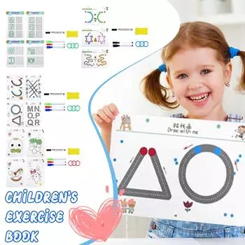 136 страниц детская игрушка для рисования ручка управление обучение цвет форма математический игровой набор для обучения малышей обучающая игрушка 1 мл one size