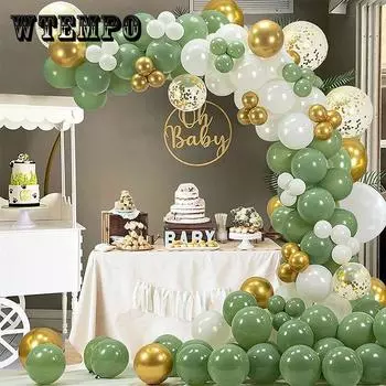 137 шт., зеленый воздушный шар с макаронами, гирлянда, арка, комплект, тема сафари в джунглях, украшения для дня рождения, детский свадебный шар, декор для детского душа, декор для мальчиков
