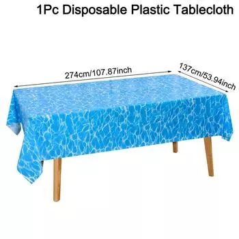 137x274см Скатерть для вечеринки в океанской тематике Летняя пляжная скатерть с волнами для пляжа, бассейна, 1-го дня рождения, детского праздника as shown
