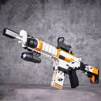 1388 шт. Военная винтовка AK47, собранная модель, армейское огнестрельное оружие, пистолет M4 A4, строительные блоки, креативные игрушки, подарок для детей