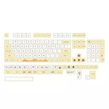 138 клавиш PBT колпачки DA профиль DYE SUB персонализированные симпатичные колпачки в стиле корги для механической клавиатуры MX h