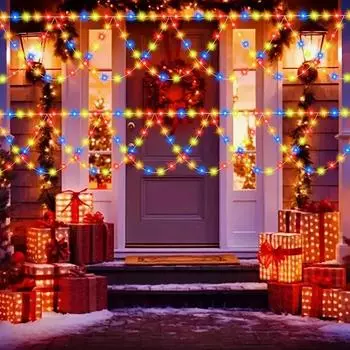 138LEDs 4M/13ft Christmas Lights USB 8 Modes Christmas Home Garden Bedroom Holiday Wedding Party Decor Festive Lighting Lamp