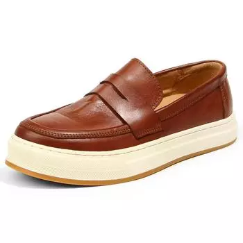 139-4 Мокасины из стираной кожи с одной педалью Мужская обувь Ретро-старинные кожаные туфли Мужская повседневная обувь Обувь для сноуборда 38
