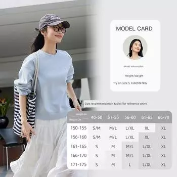 [139 Yuan] Embroidery Shell Button Design Hoodie Women 2025 Autumn New Loose All-Match Pullover round Neck Top Blue S