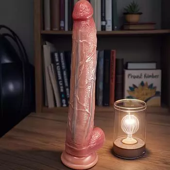 13,38-дюймовая сверхдлинная реалистичная силиконовая палочка — текстурированный анальный и вагинальный массажер для пар, глубокое введение, ощущение мягкости кожи, батарейка не требуется