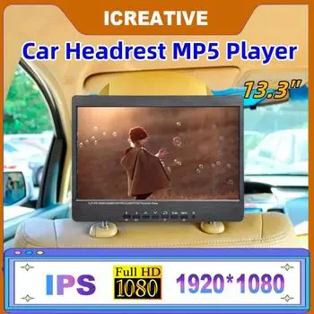 13,3-дюймовый ЖК-дисплей FHD с поддержкой автомобильного подголовника, настенный большой экран 1920*1080 IPS, вход для видеоплеера, стереодинамик 2 Вт, HDMI