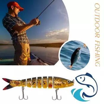 13,5 см/18,5 г приманка для рыбы, многосекционная, 3D глаза, реалистичная, хорошая детализация, острый крючок, тонущие воблеры, рыболовные приманки, шарнирная вобливная приманка, жесткая приманка для плавания D