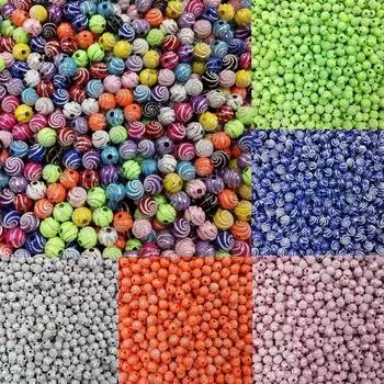 13 цветов, 100 шт., круглая прокладка диаметром 8 мм, свободные спиральные акриловые бусины blue